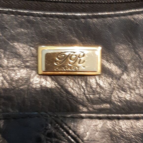 TR Bentley Black Faux Leather Double Zipper Bag - Picture 2 of 12